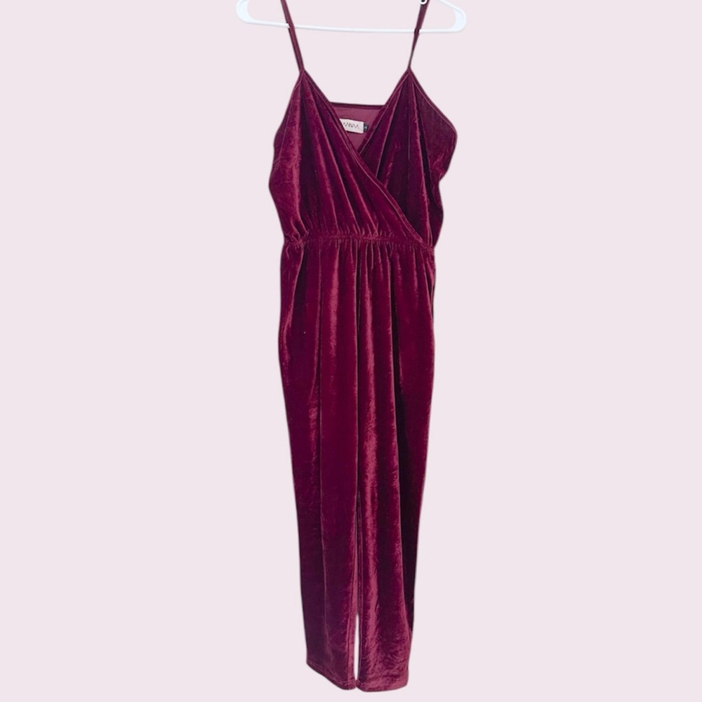 Red velvet jumpsuit